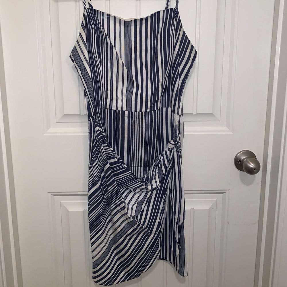 White and blue dress